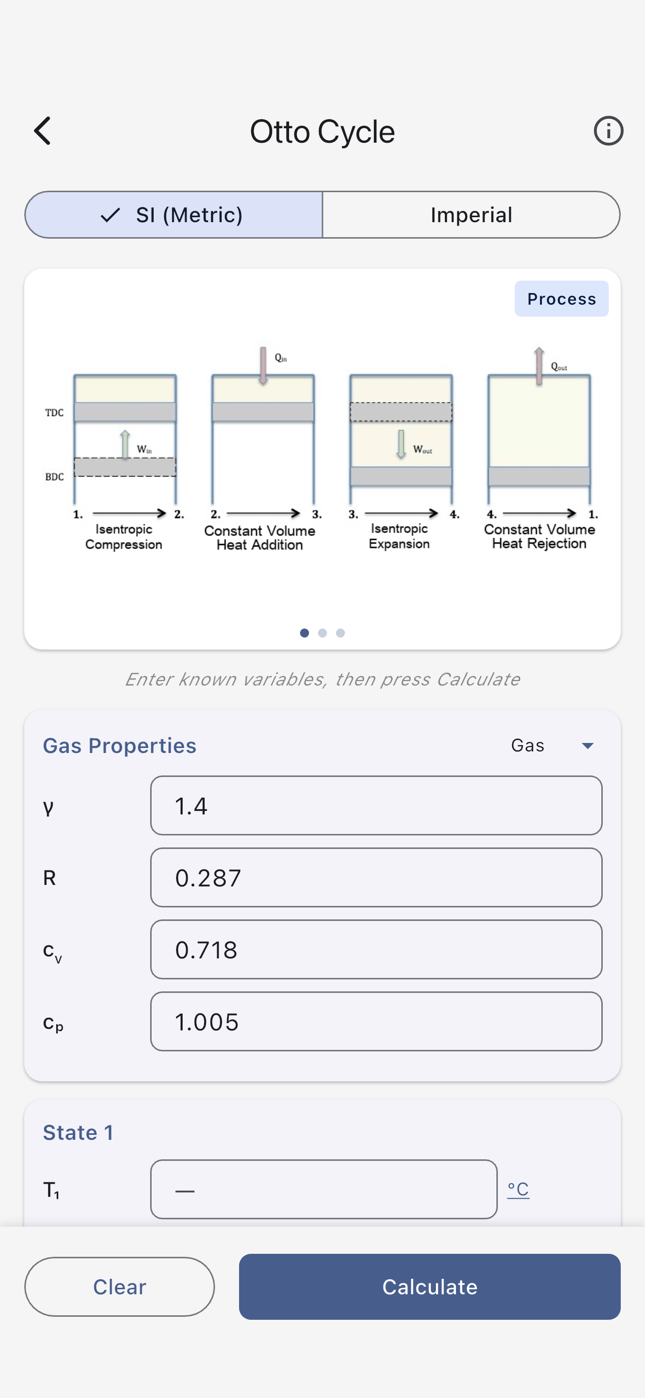 Otto cycle calculator